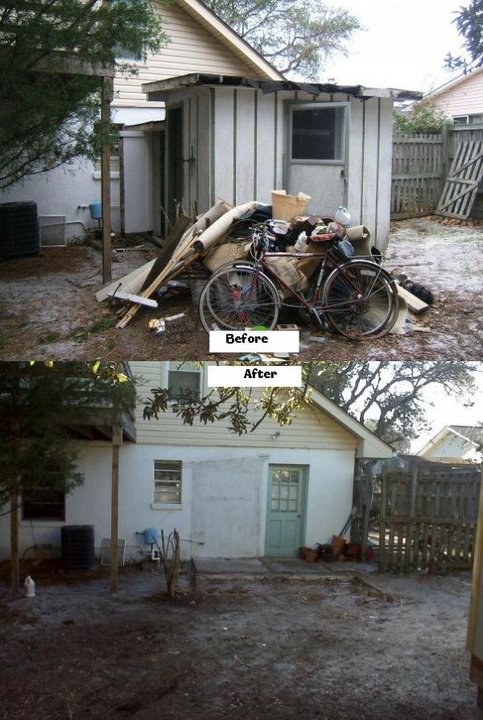 Shed and junk pile removal
