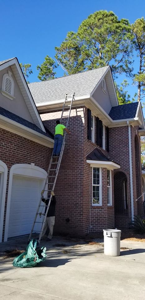 Gutter cleaning two story Little River,SC 29566