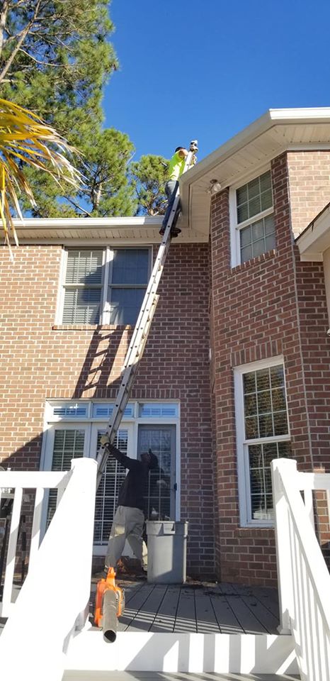 Gutter cleaning two story Little River,SC 29566