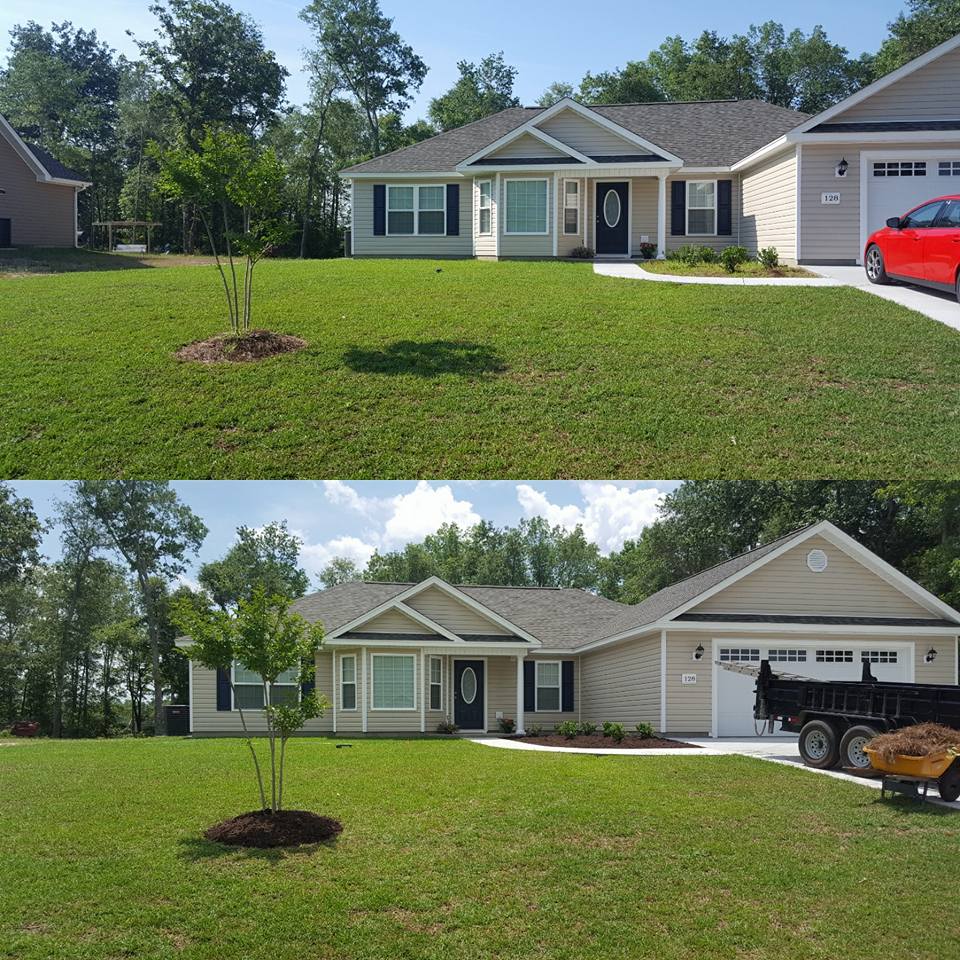 Pine Straw removal and mulch installation in Aynor, SC 29511