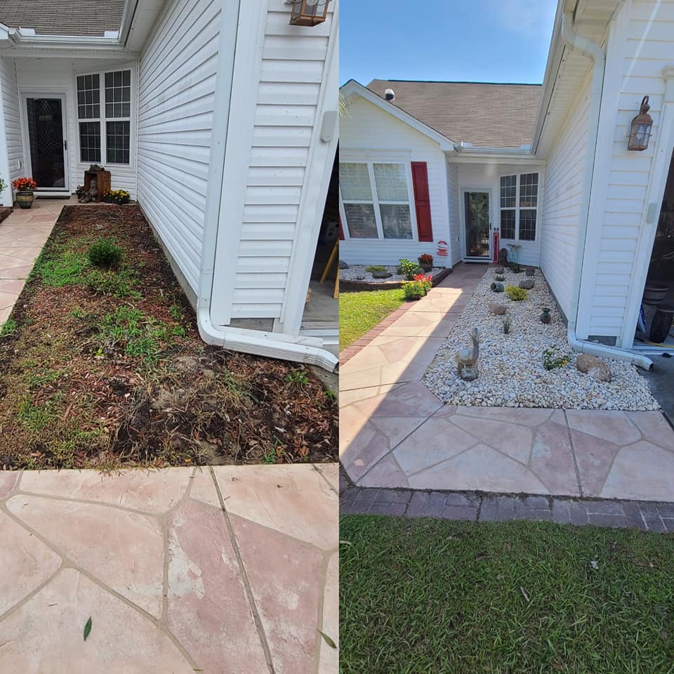 Re did flower beds, sod, and rock in Little River, SC 29566