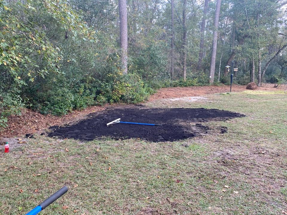 Tractor graded ground, added topsoil and sod in Conway, SC 29526