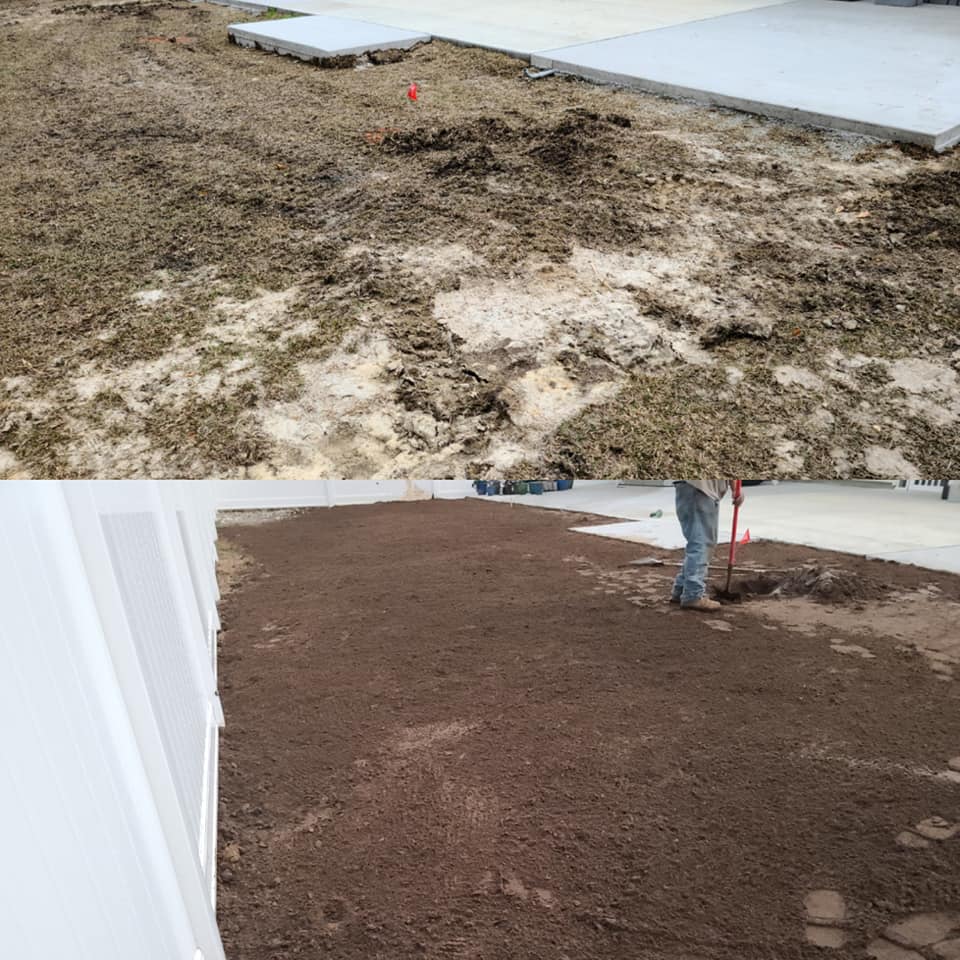 We brought 20 ton of fill dirt in and graded for sod, and delivered 2 pallets for home owner