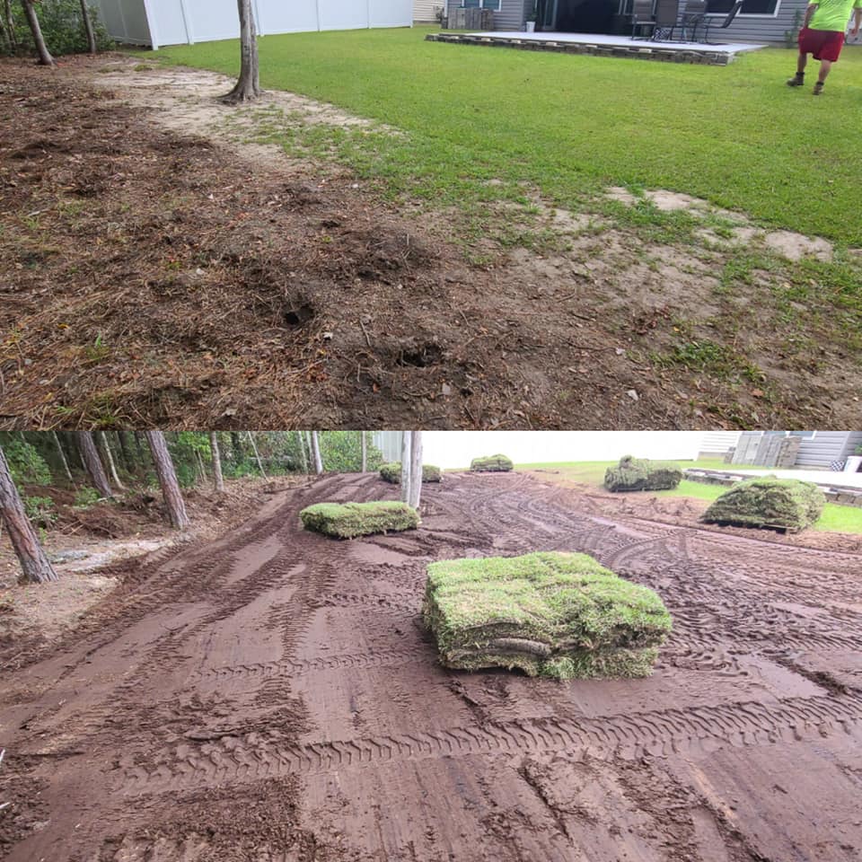 Brought in 5 dump truck loads of fill to prep for sod in Little River, SC 29566